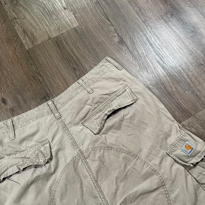 Carhartt Beige Cargo Shorts Work Wear Pockets