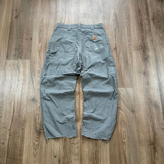Carhartt Grey Carpenter Trousers Cut Off