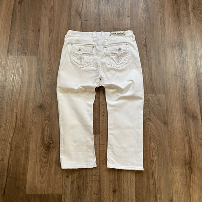 Rock Revival White Gem Crop Jean