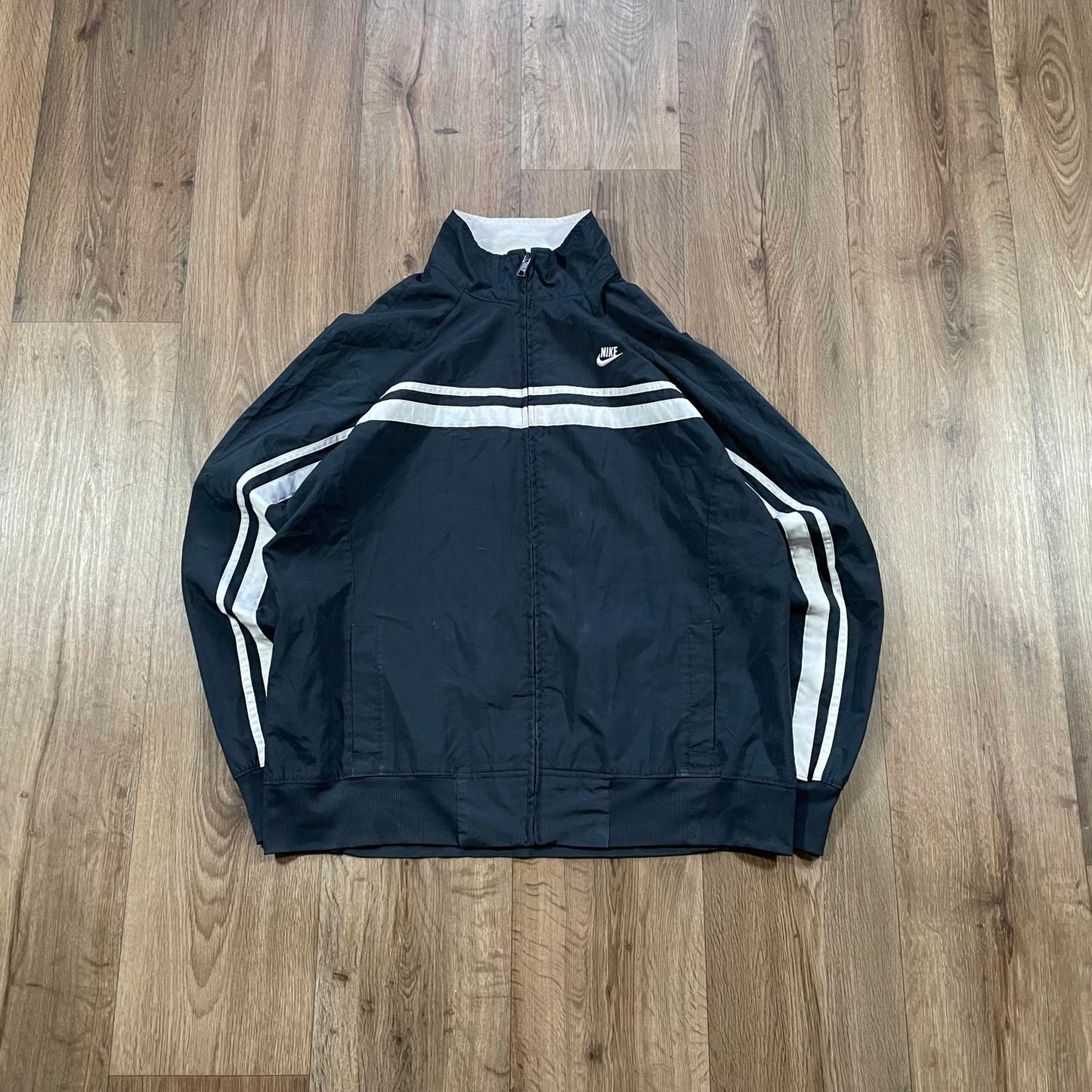 Nike Navy &amp; White Double Stripe Track Jacket