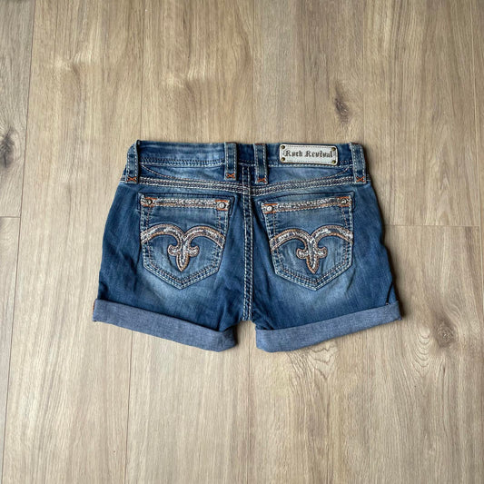 Rock Revival Embroidered Mini Shorts
