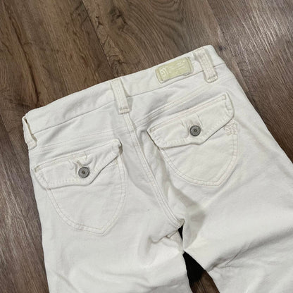 Miss Me White Velvet Flares