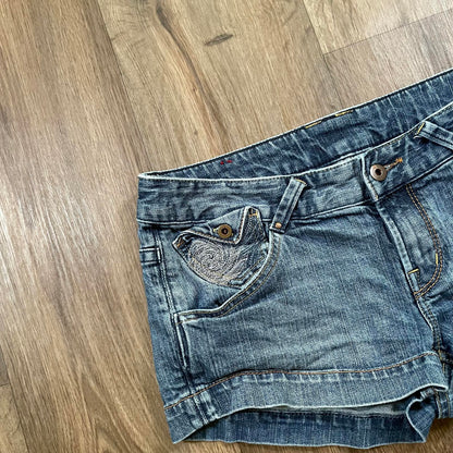 X2 Y2K Embroidered Mini Shorts W30