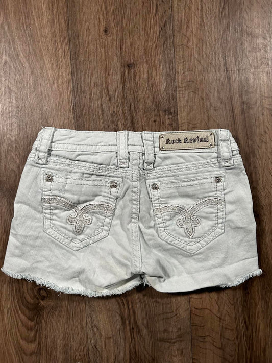 Rock Revival Lins White Sequin Shorts W28
