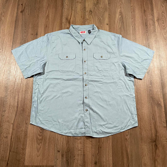 Wrangler Light Blue Button-Up Short Sleeve Shirt – 3XL