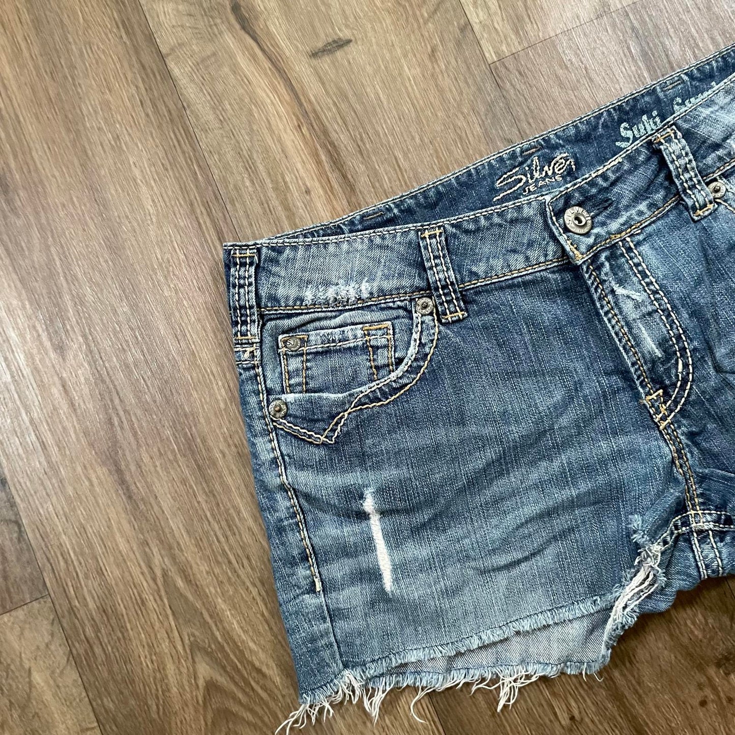 Silver Jeans Embroidered Mini Shorts