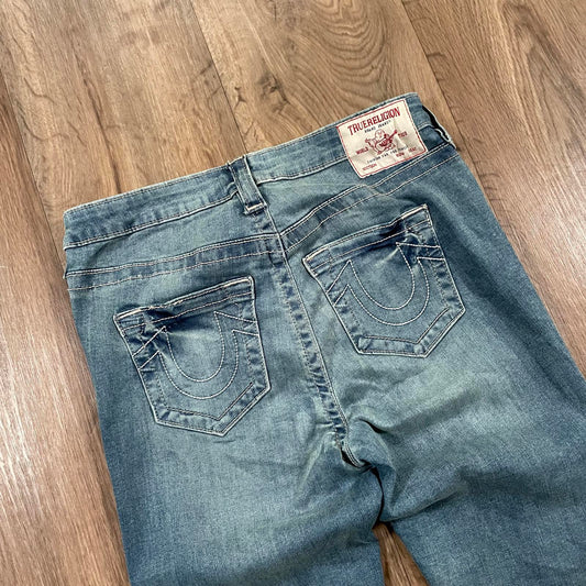 True Religion Jennie Curvy Blue Skinny Jeans W29 L28