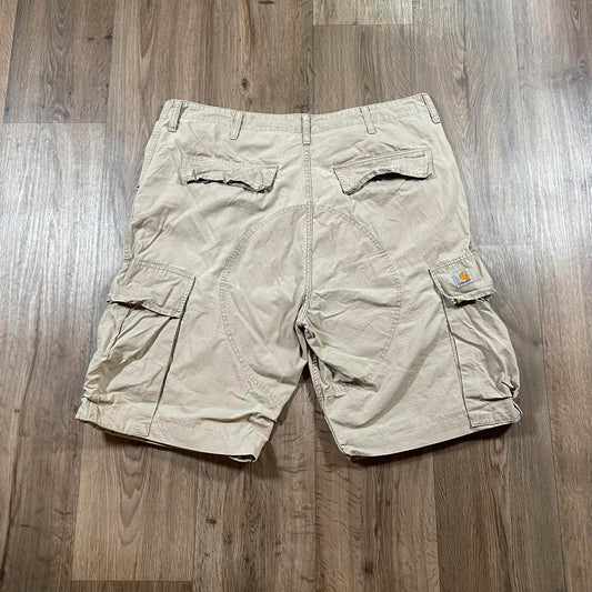Carhartt Beige Cargo Shorts Work Wear Pockets