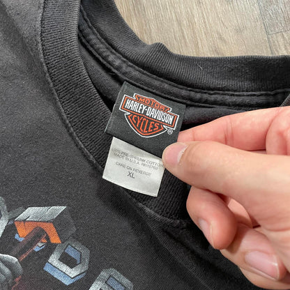 Vintage Harley Davidson 2008 "Forged in Iron" Print T-Shirt Black