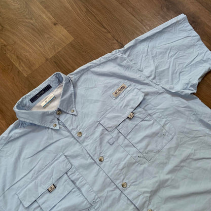 Vintage Columbia Fishing Short Sleeve Shirt Blue