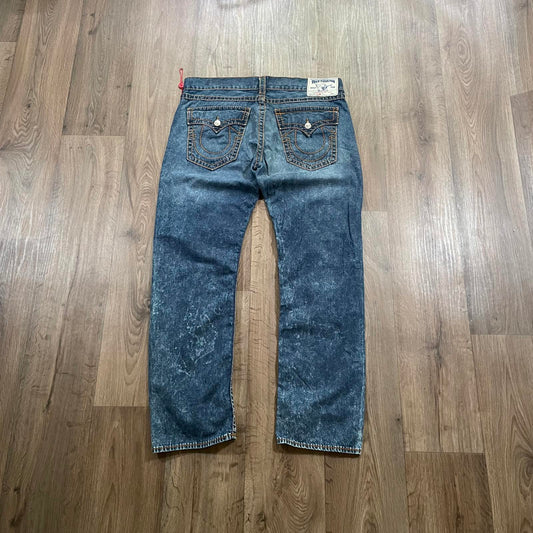 True Religion Straight Leg Jeans Brown Stitching W40 L33