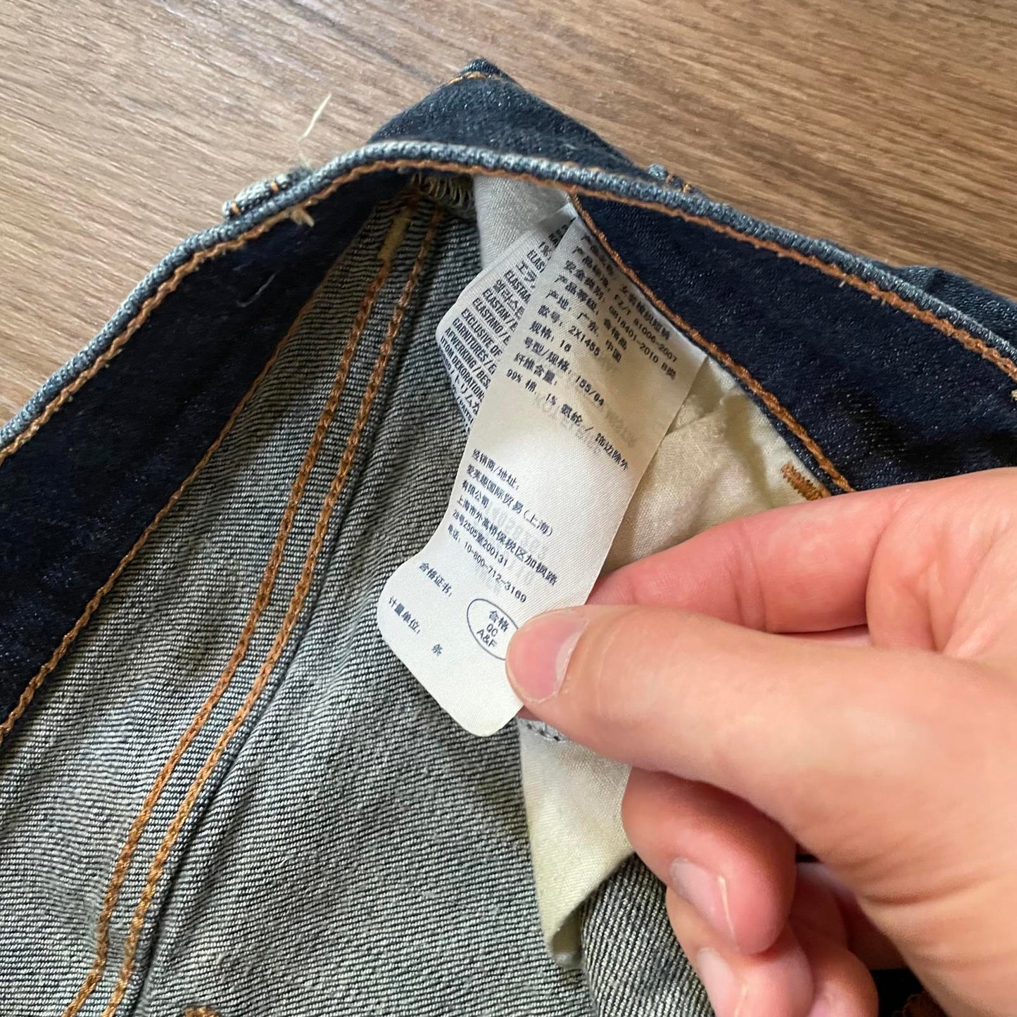 Abercrombie Dark Wash Embroidered Patch Shorts
