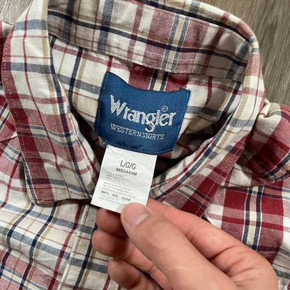 Wrangler Red Button-Up Short Sleeve Shirt Large
