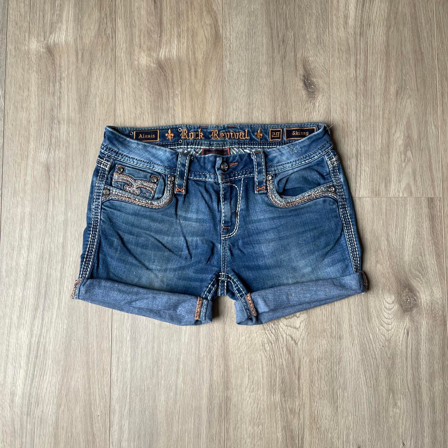 Rock Revival Embroidered Mini Shorts