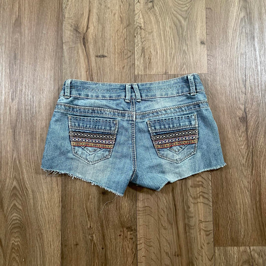 Mossimo Embroidered Y2K Mini Shorts W30