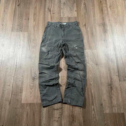Carhartt Grey-Green Carpenter Trousers with Paint Marks