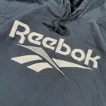 Vintage Reebok Blue Embroidered Hoodie XXL