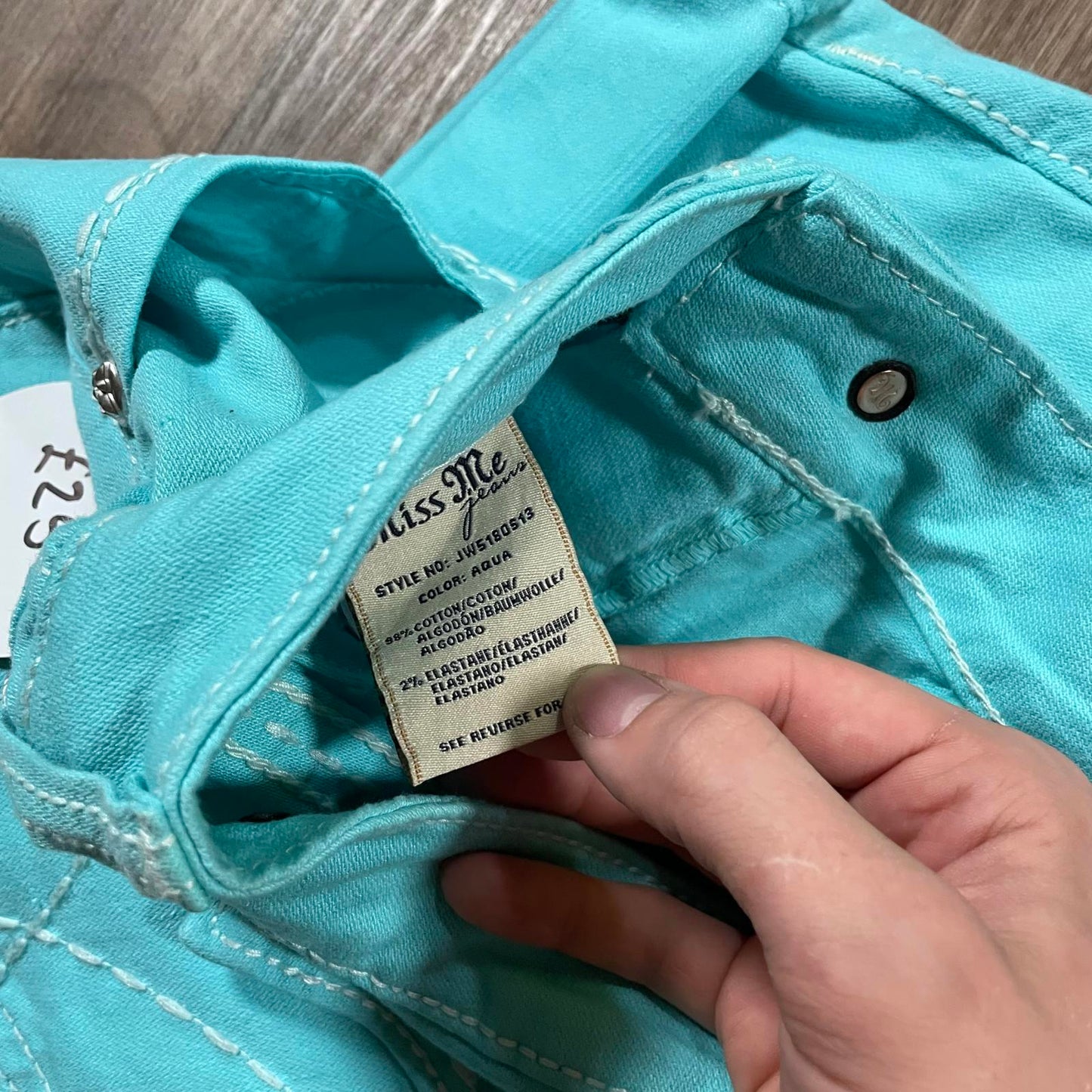 Miss Me Turquoise Embroidered Mini Shorts