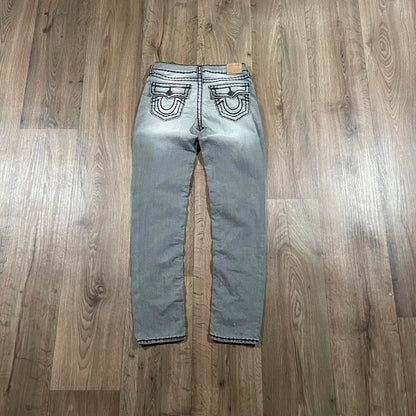 Black True Religion Straight Jeans Pink Stitching W28 L29