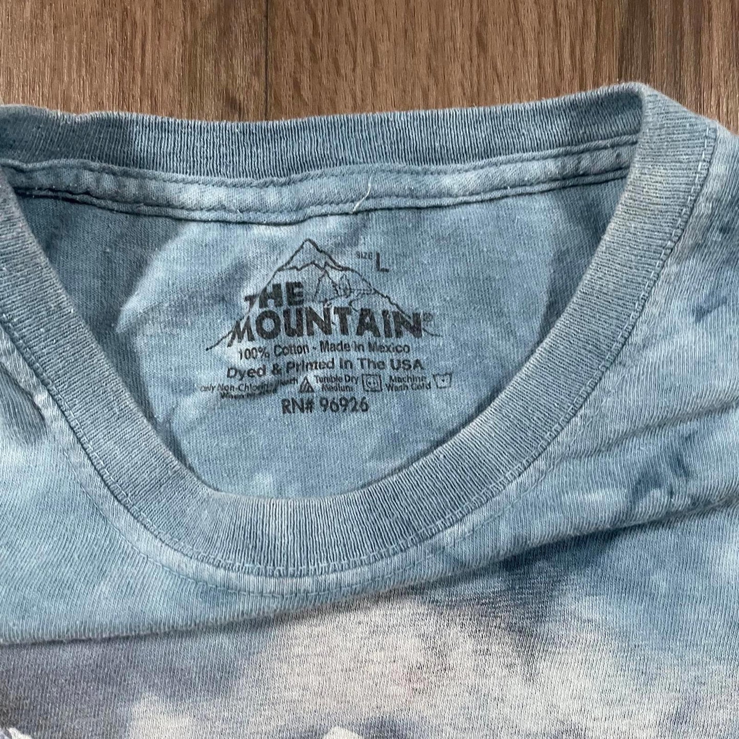 The Mountain Train Tie Dye Blue Graphic Tee