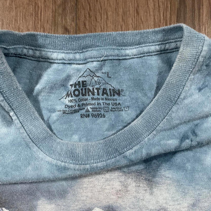 The Mountain Train Tie Dye Blue Graphic Tee