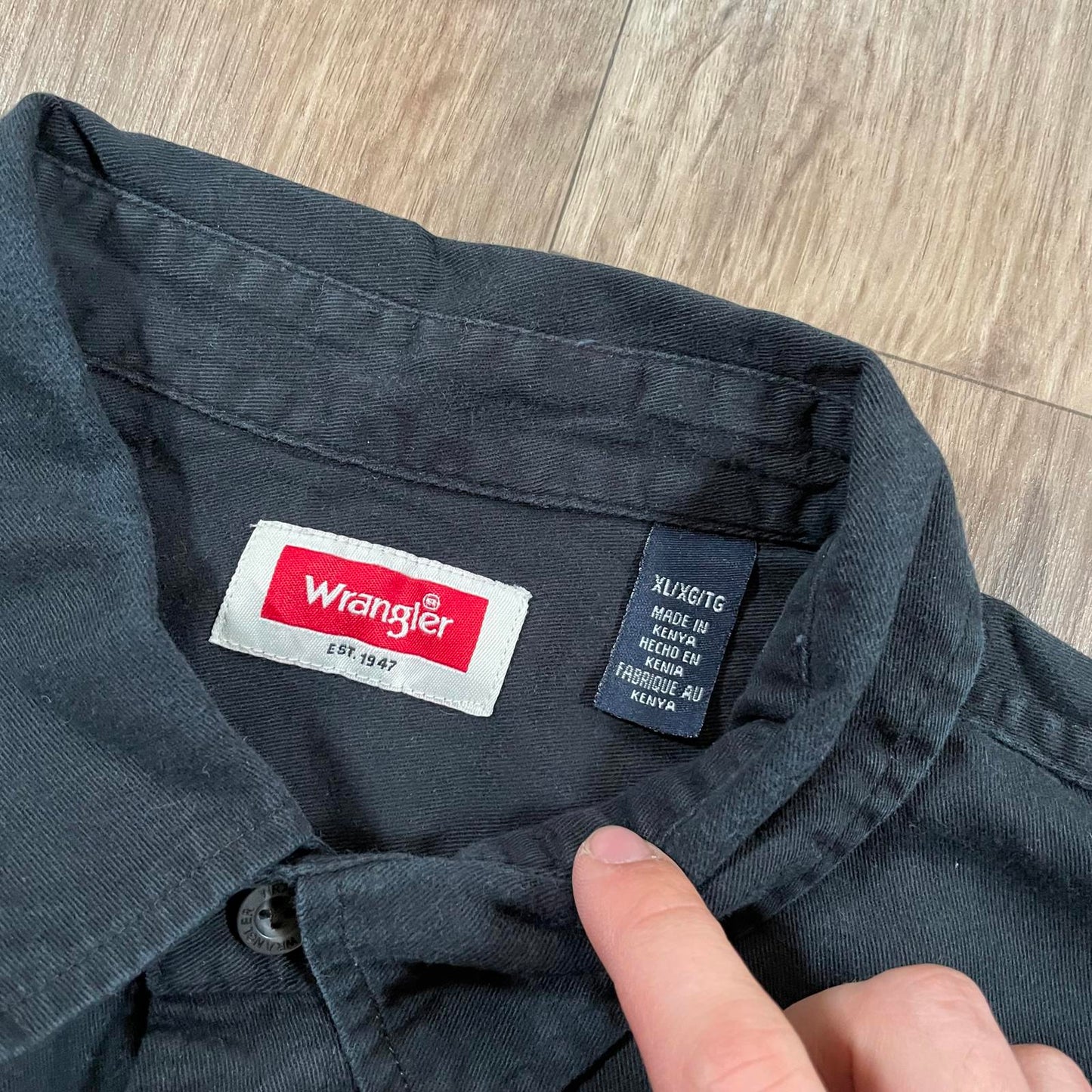 Wrangler Black Button Up Short Sleeve Shirt