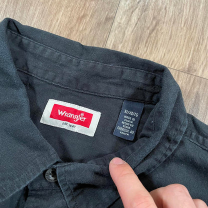 Wrangler Black Button Up Short Sleeve Shirt