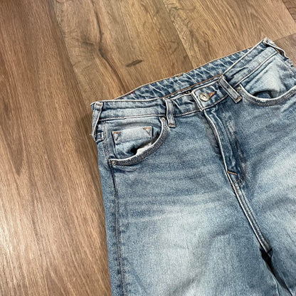 True Religion Straight Leg Ripped Knee Jeans