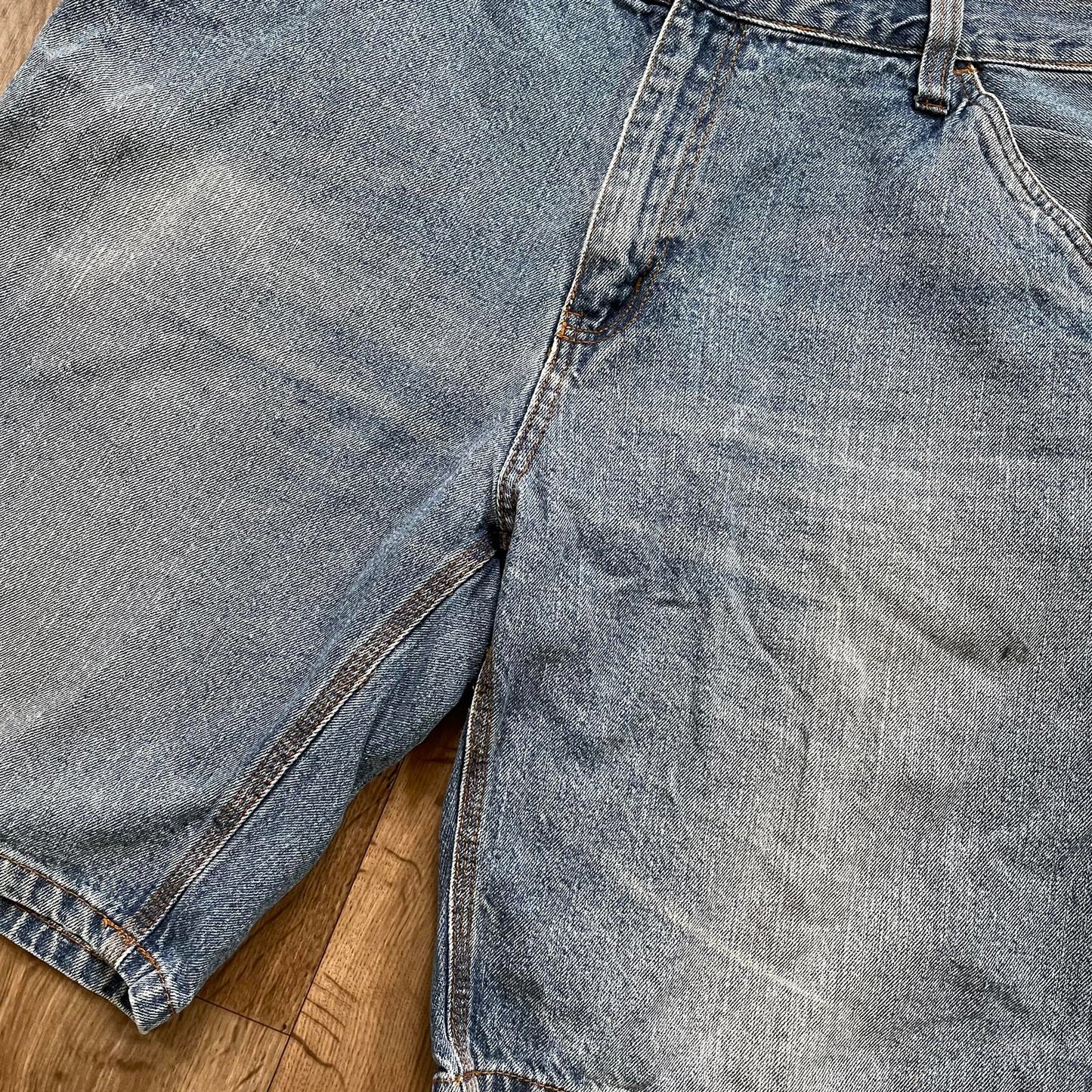 Vintage Light Blue Carpenter Denim Shorts