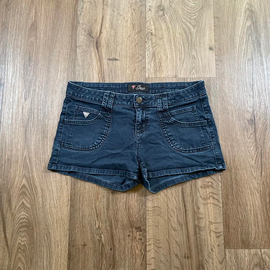 Guess Dark Wash High Waisted Shorts W30 Y2K