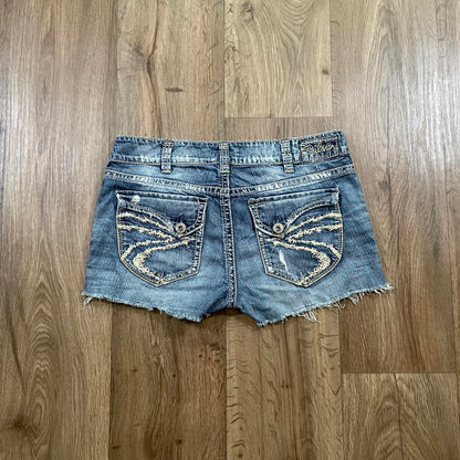 Silver Jeans Embroidered Mini Shorts