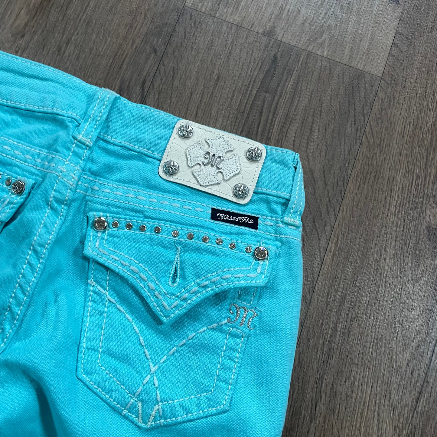 Miss Me Turquoise Skinny Jeans W27 L32