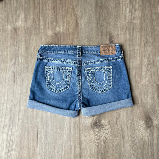 True Religion Embroidered Mini Shorts