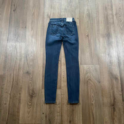 True Religion Blue Mid Rise Skinny Jeans W24 L28