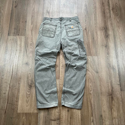 Carhartt Green/Grey Carpenter Trousers Relaxed Fit