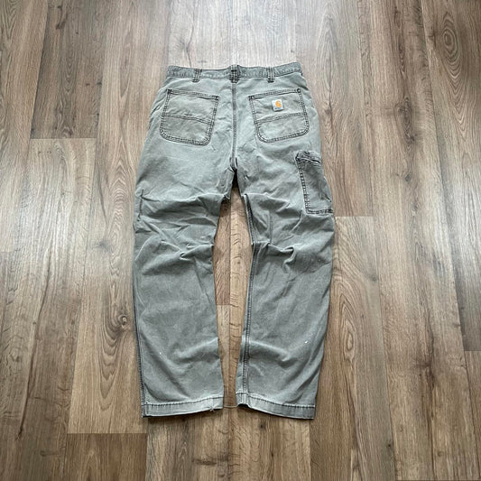 Carhartt Green/Grey Carpenter Trousers Relaxed Fit