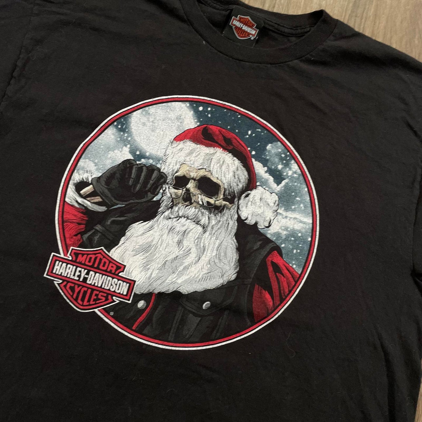 Harley Davidson Black Santa T-Shirt