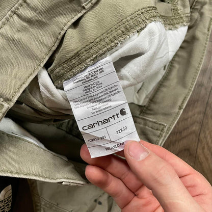 Carhartt Cream Carpenter Trousers Paint Detail