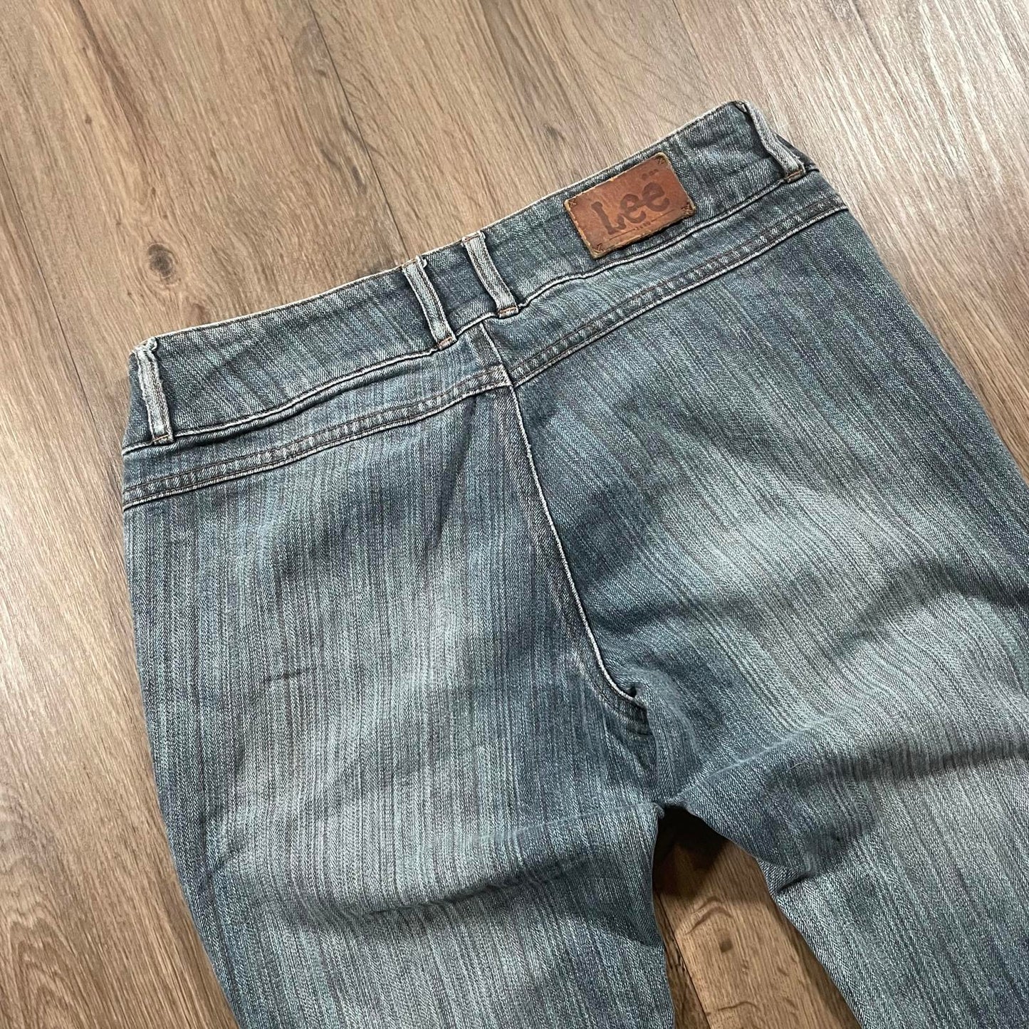 Lee Three Button Flared Jeans Grey