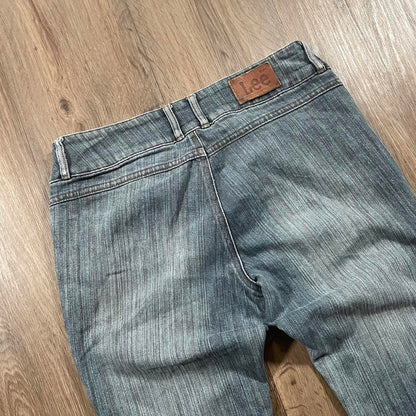 Lee Three Button Flared Jeans Grey