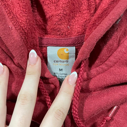 Carhartt Red Zip Embroidered Hoodie