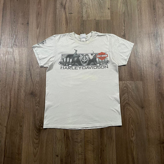 Vintage 2012 Harley Davidson Clown Print T-Shirt Florida