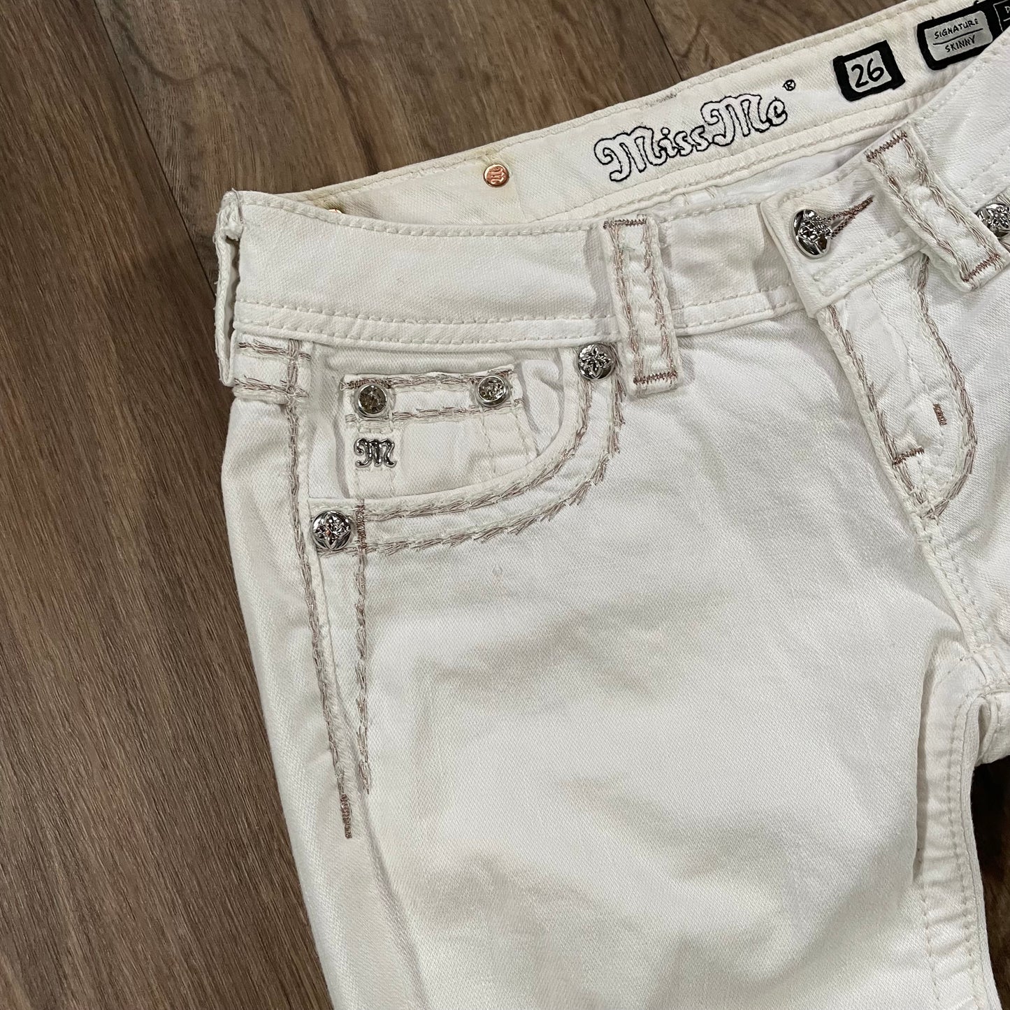 White Miss Me Signature Skinny Jeans