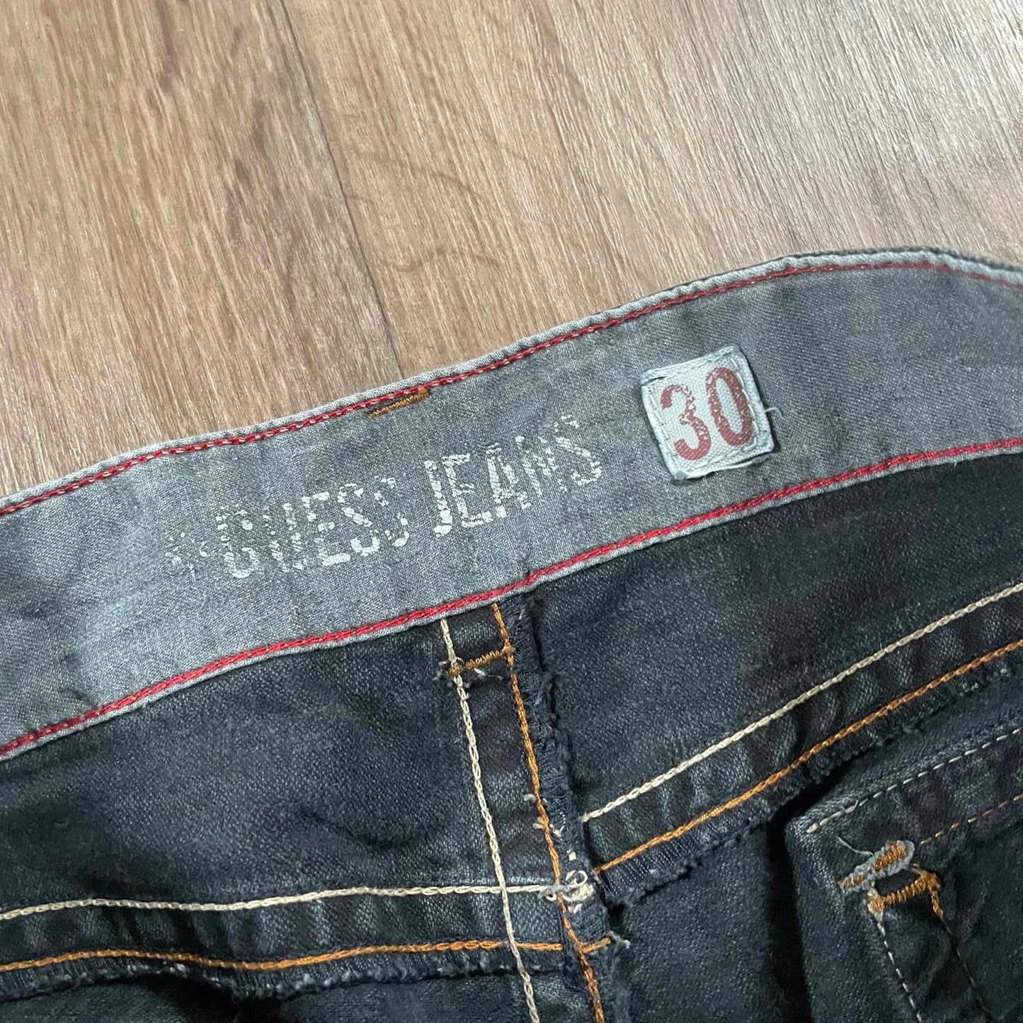 Guess Embroidered Dark Boot Cut Jeans W32 L34