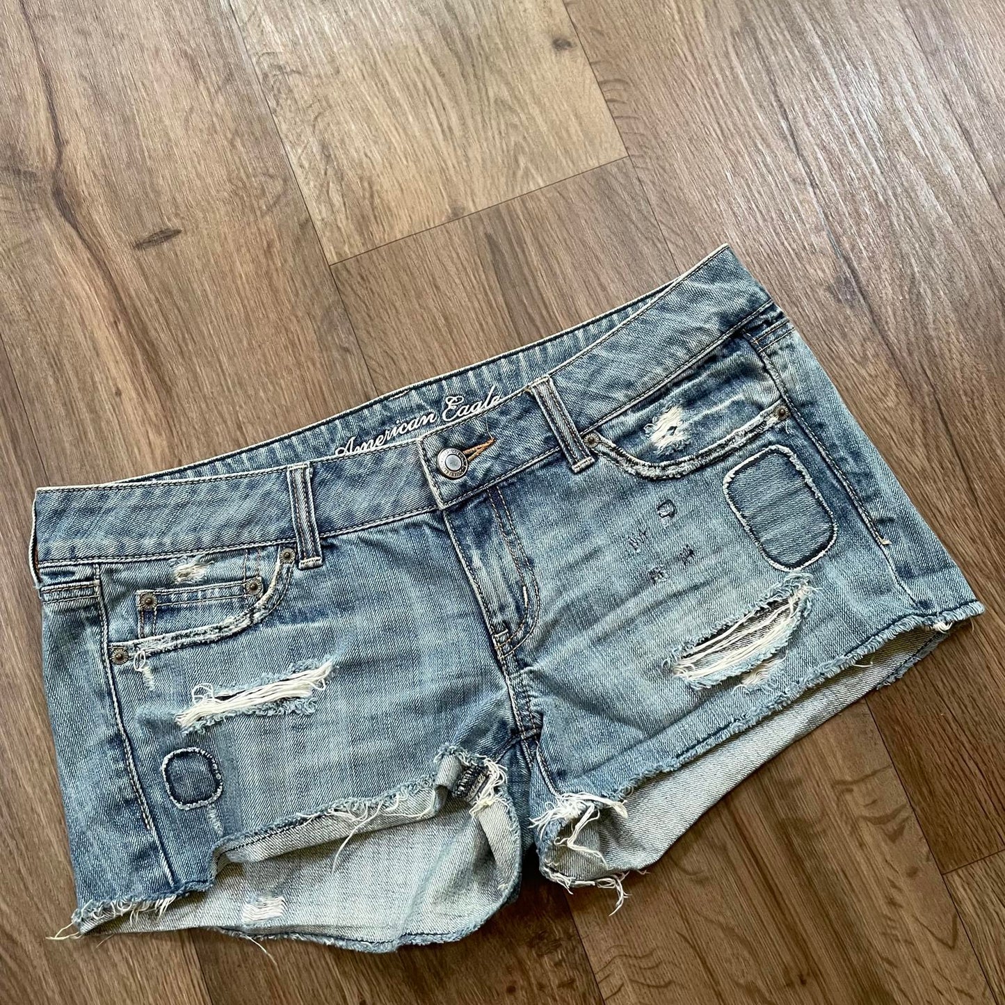 American Eagle Distressed Micro Denim Shorts