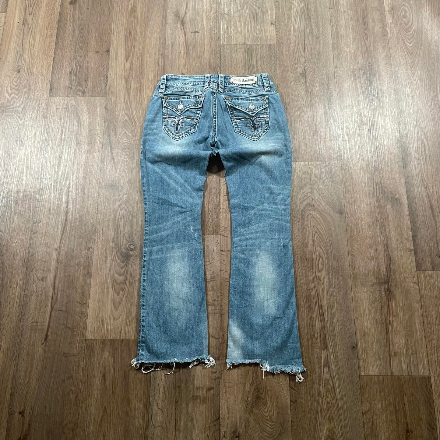Rock Revival Distressed Embroidered Boot Cut Jeans W31 L31