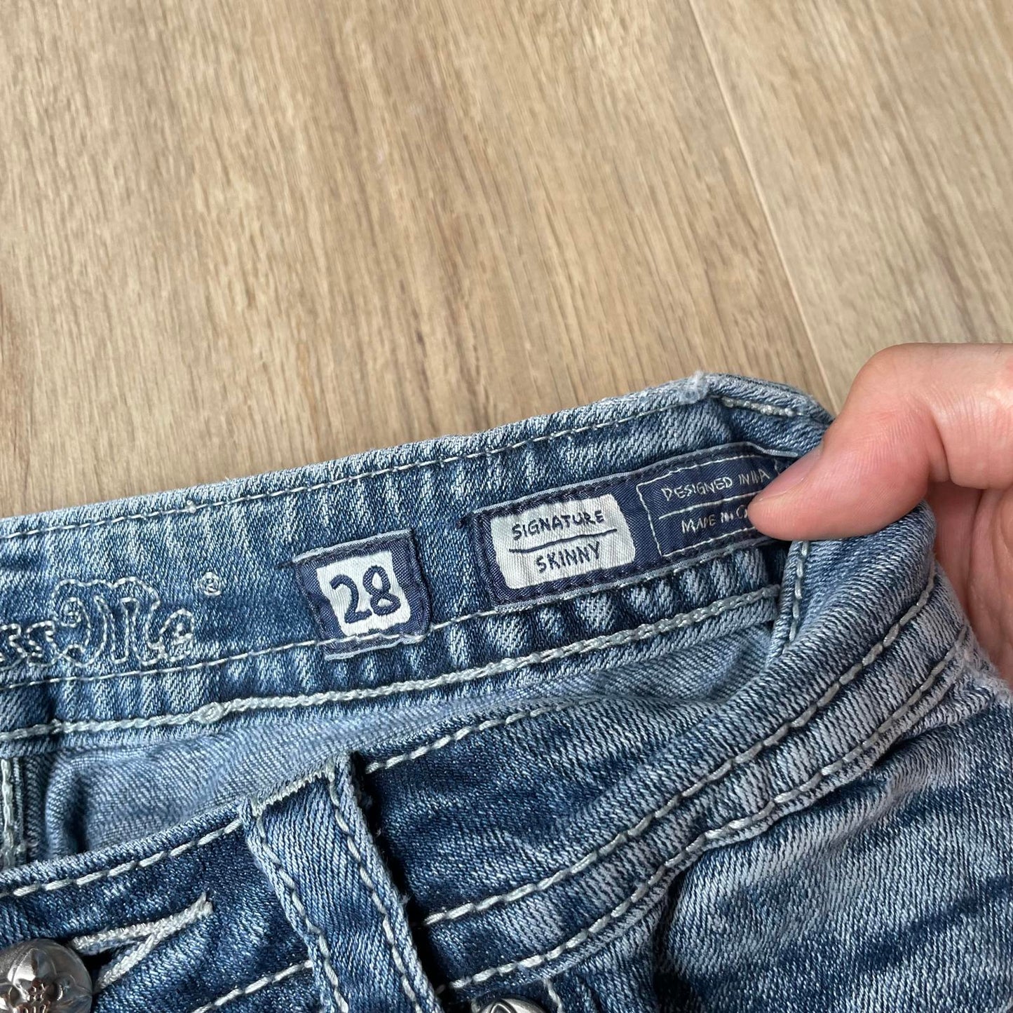 Miss Me Pink Embroidery Y2K Mini Shorts