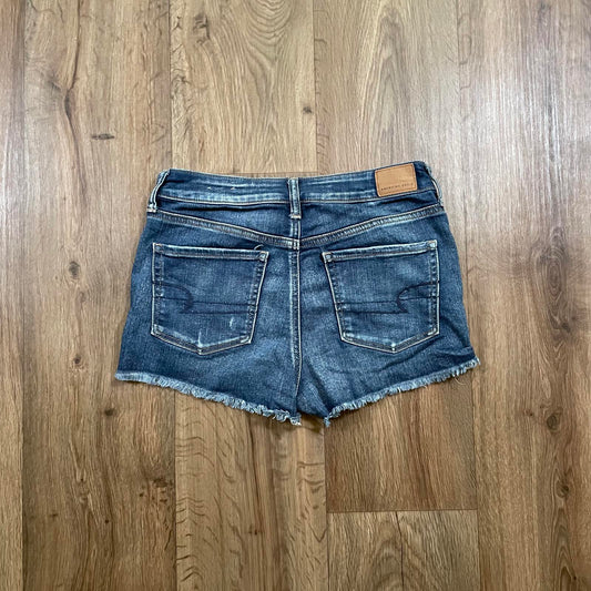 American Eagle Distressed Mini Shorts Dark Wash