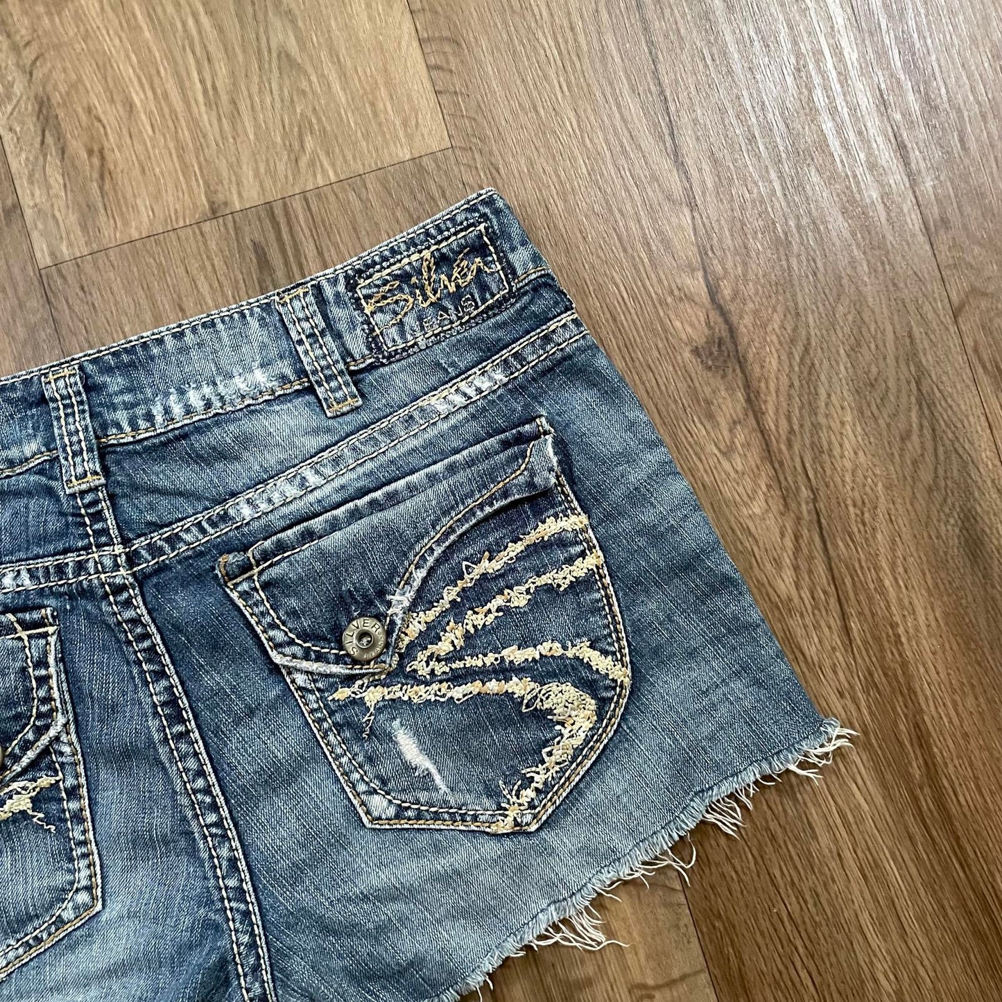Silver Jeans Embroidered Mini Shorts