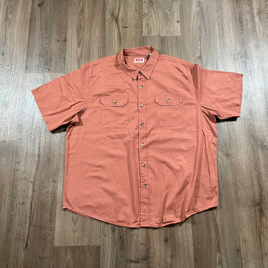 Wrangler Burned Orange Button-Up Short Sleeve Shirt
